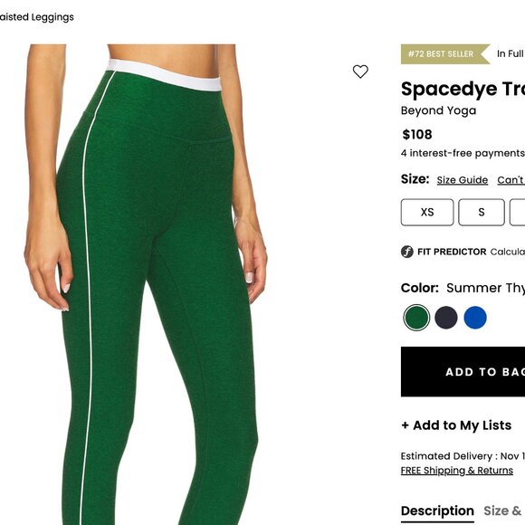 Beyond Yoga Spacedye Trophy High Waisted Leggings – Size S - Picture 4 of 6